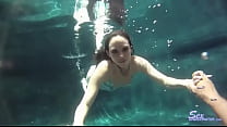 Brunette Groping Underwater